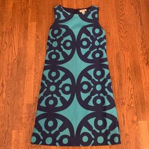 Stylish Blue and Black Sleeveless Dress